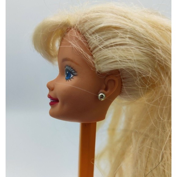 Barbie Head Replacement Doll Repair Replace Blonde Peach Highlights Blue Eyes - Picture 3 of 9